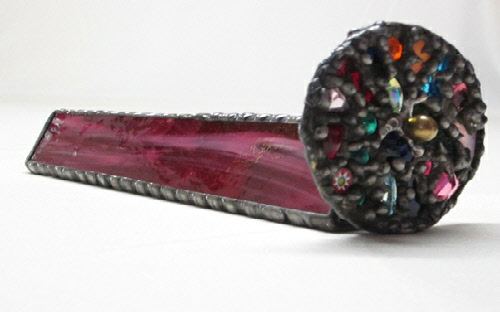 K5 Cranberry & Pink Stained Glass Kaleidoscope by Artworks by Linda Carpenter / Daytona Beach Art Works